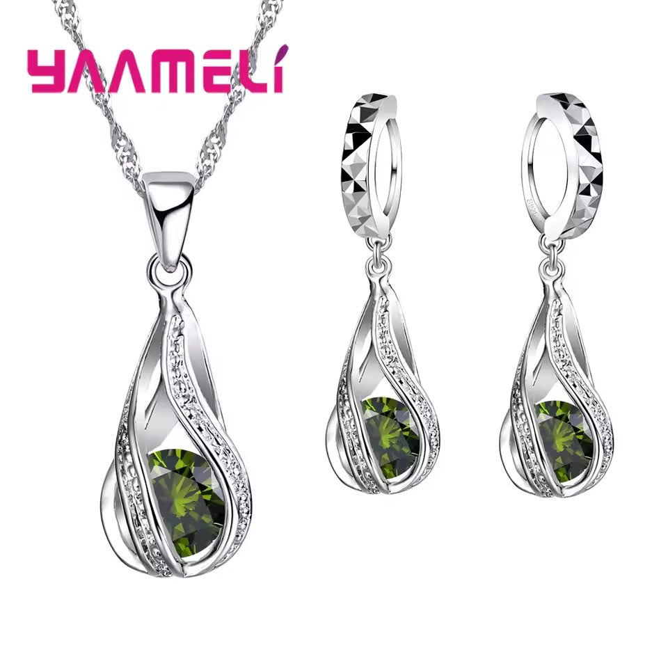 Elegant Sterling Silver CZ Jewelry Set – Shine with Sophistication