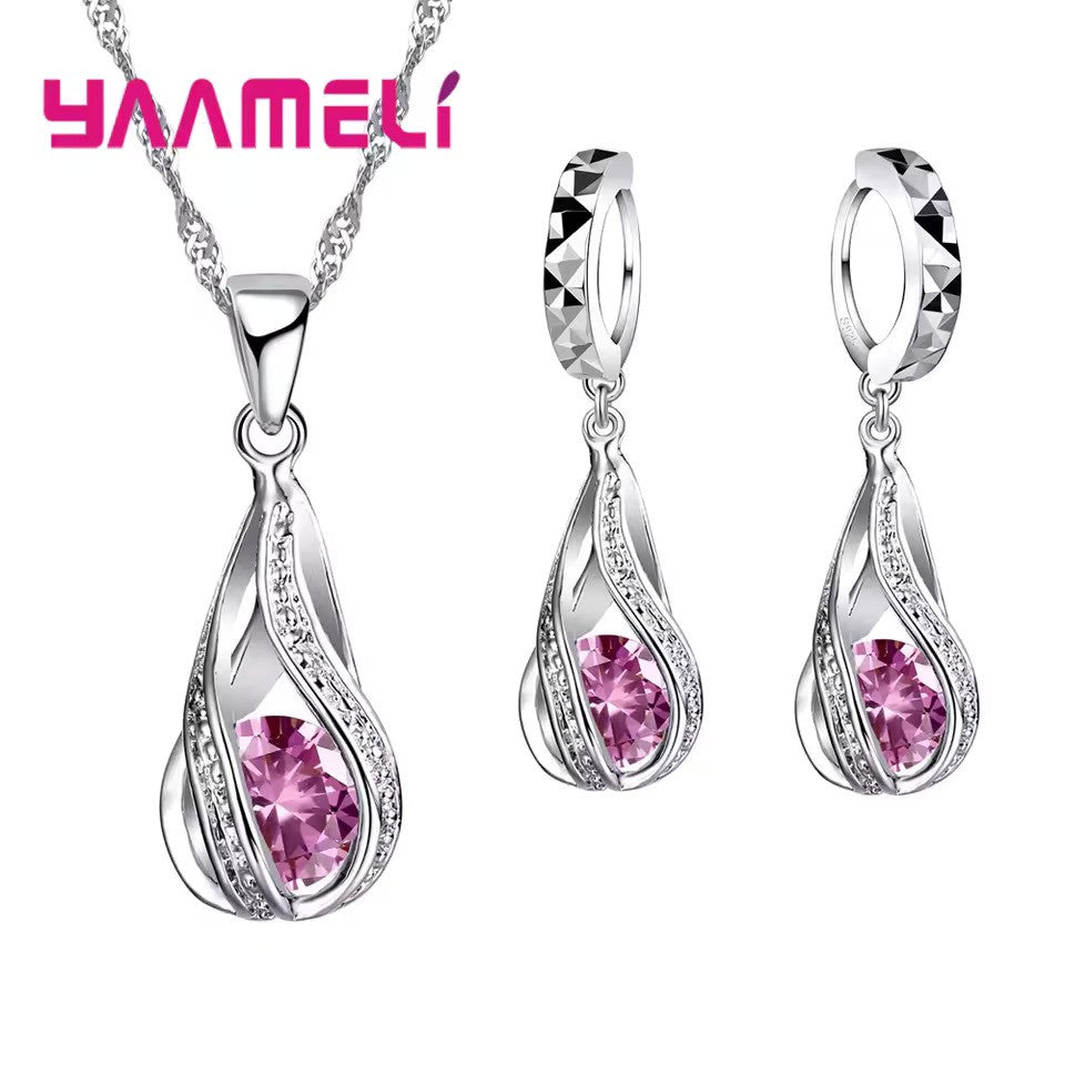 Elegant Sterling Silver CZ Jewelry Set – Shine with Sophistication