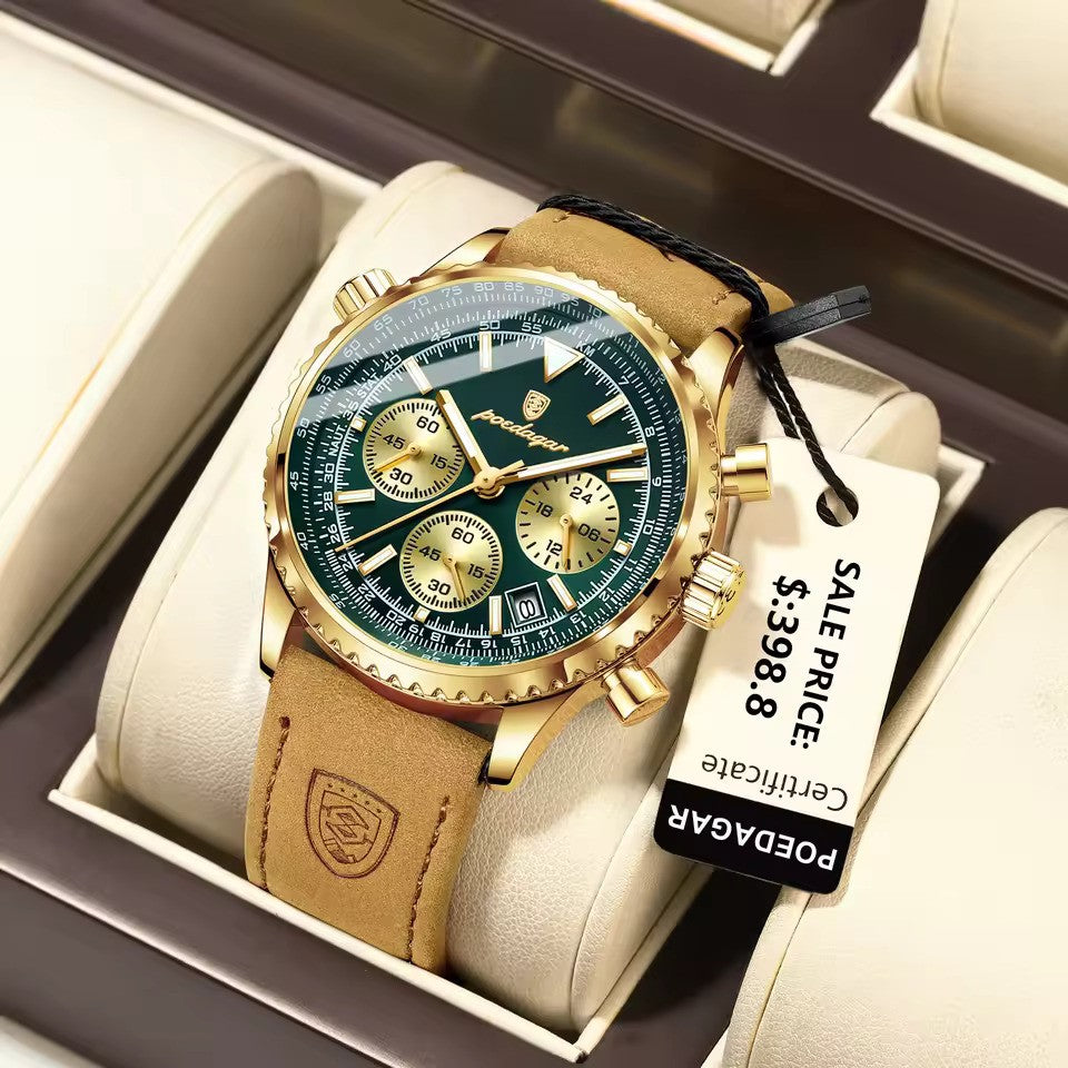 POEDAGAR Luxury Men's Watch – Waterproof Chronograph with Luminous Display