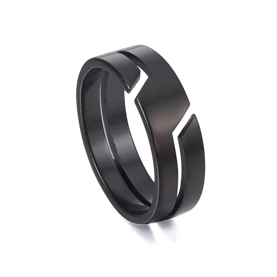 Skyrim Stainless Steel Ring – Minimalist Black Band for Men & Women