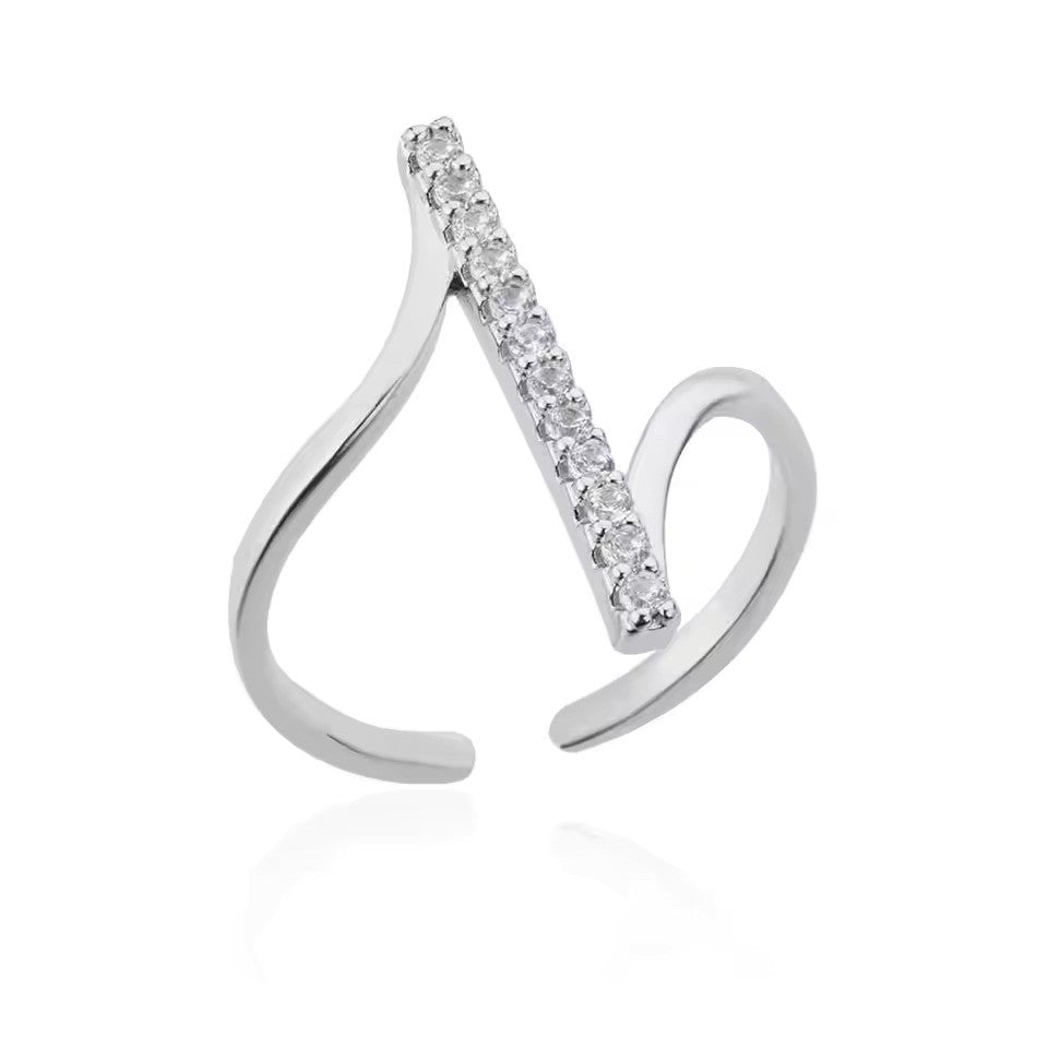 Zircon Geometric Ring – Gold Stainless Steel Adjustable Luxury Jewelry
