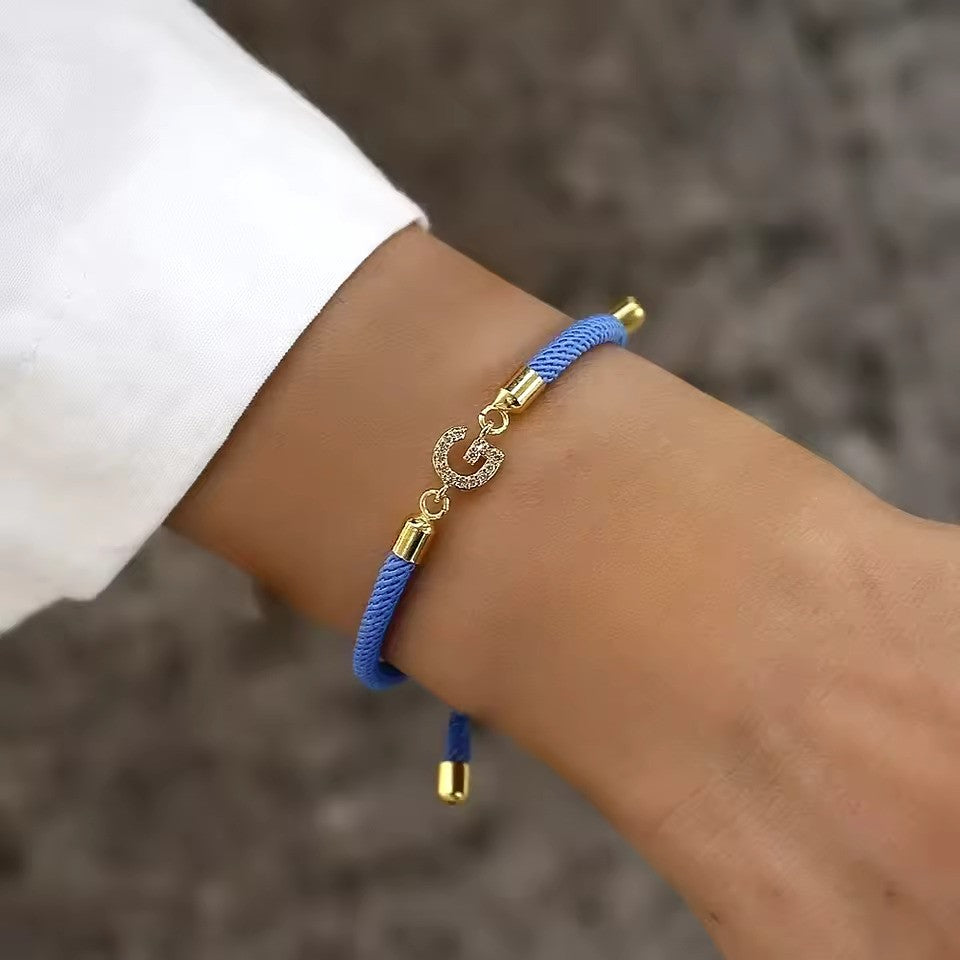 Fashion Initial Letter Charm Bracelet – Adjustable & Elegant