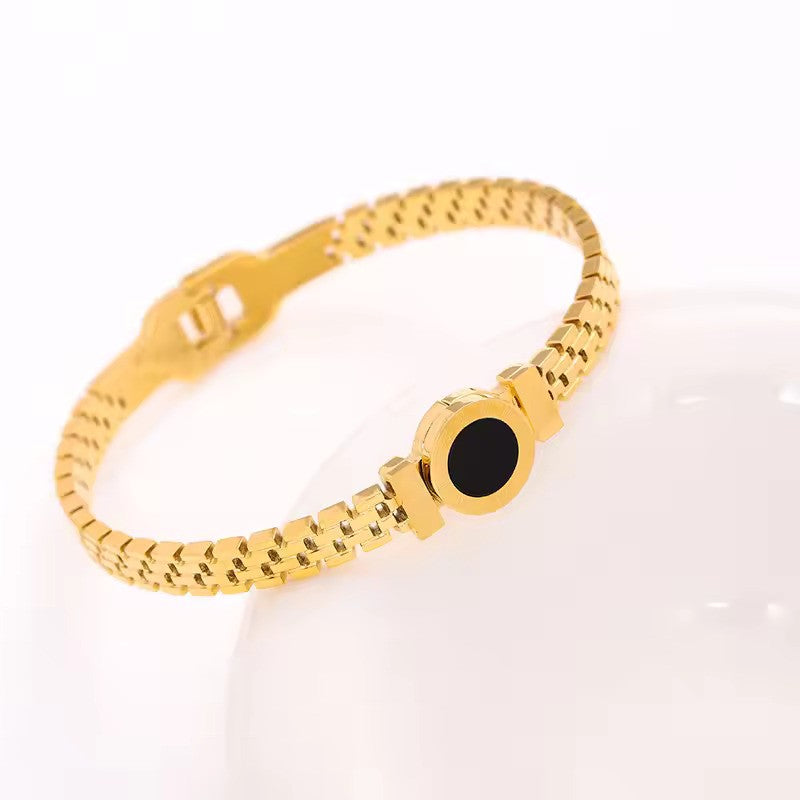 Gold-Plated Titanium Steel Bracelet – Classic Elegance for Women