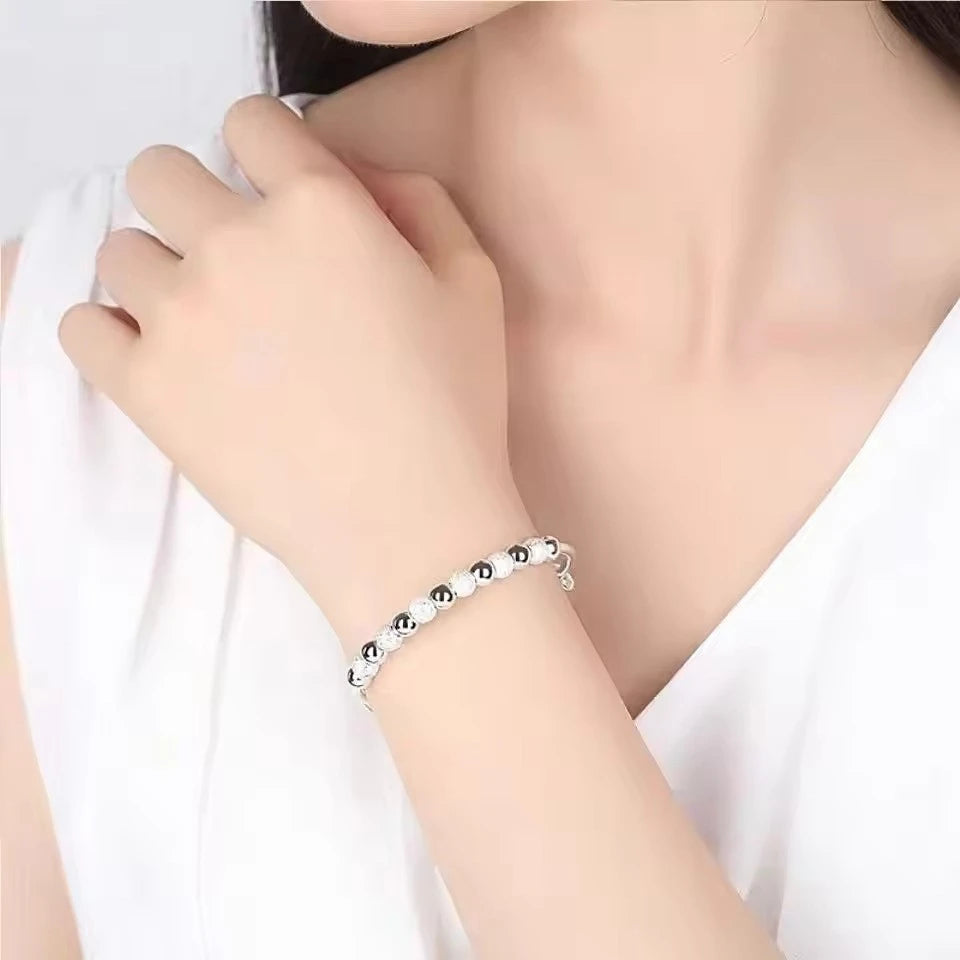 Silver-Color Luxury Beads Bracelets
