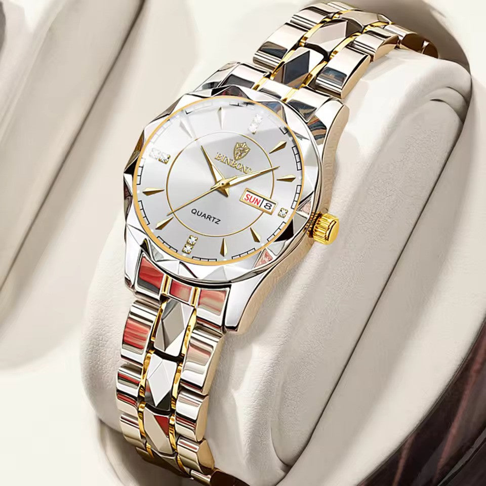 BINBONG Luxury Women’s Quartz Watch – Elegant, Waterproof, and Luminous Gift Idea