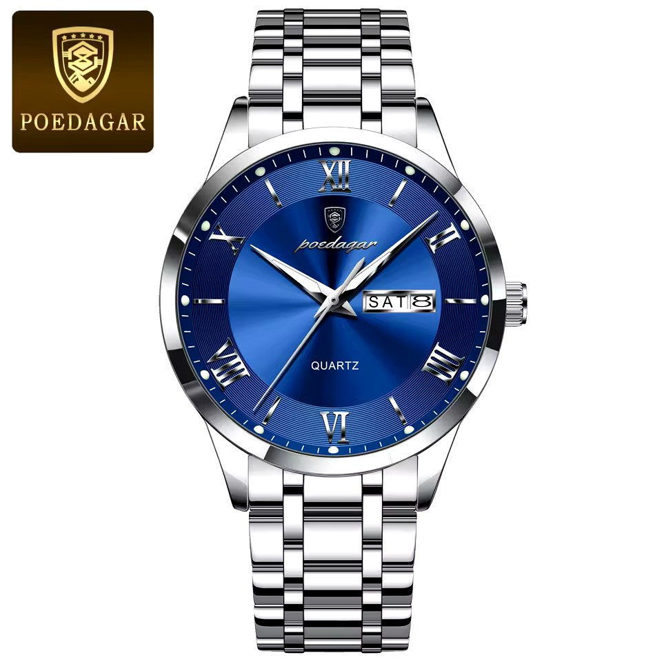 POEDAGAR Luxury Men's Sports Watch – Waterproof, Luminous, and Stylish Date Display