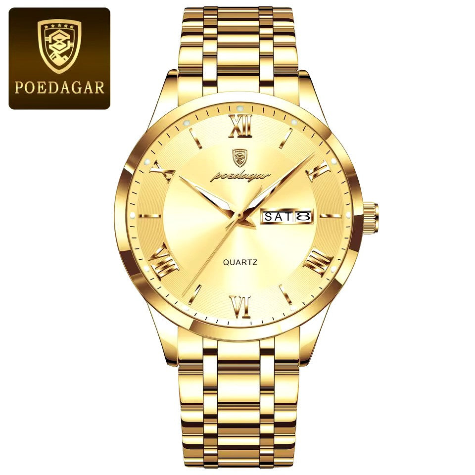 POEDAGAR Luxury Men's Sports Watch – Waterproof, Luminous, and Stylish Date Display