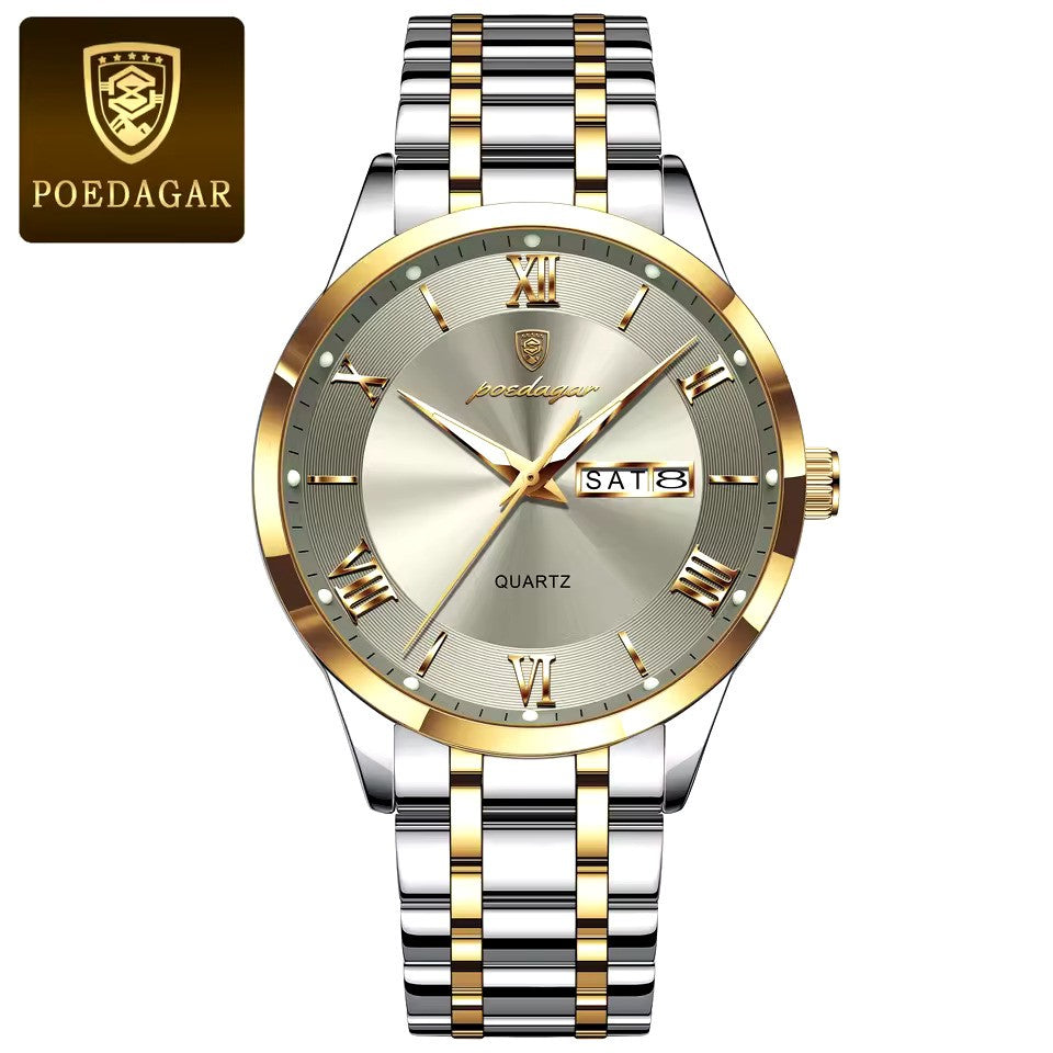 POEDAGAR Luxury Men's Sports Watch – Waterproof, Luminous, and Stylish Date Display