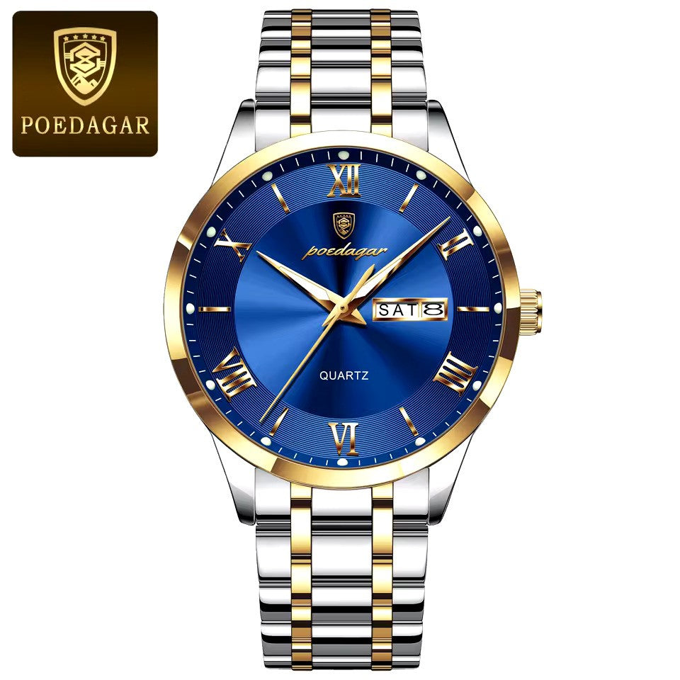 POEDAGAR Luxury Men's Sports Watch – Waterproof, Luminous, and Stylish Date Display