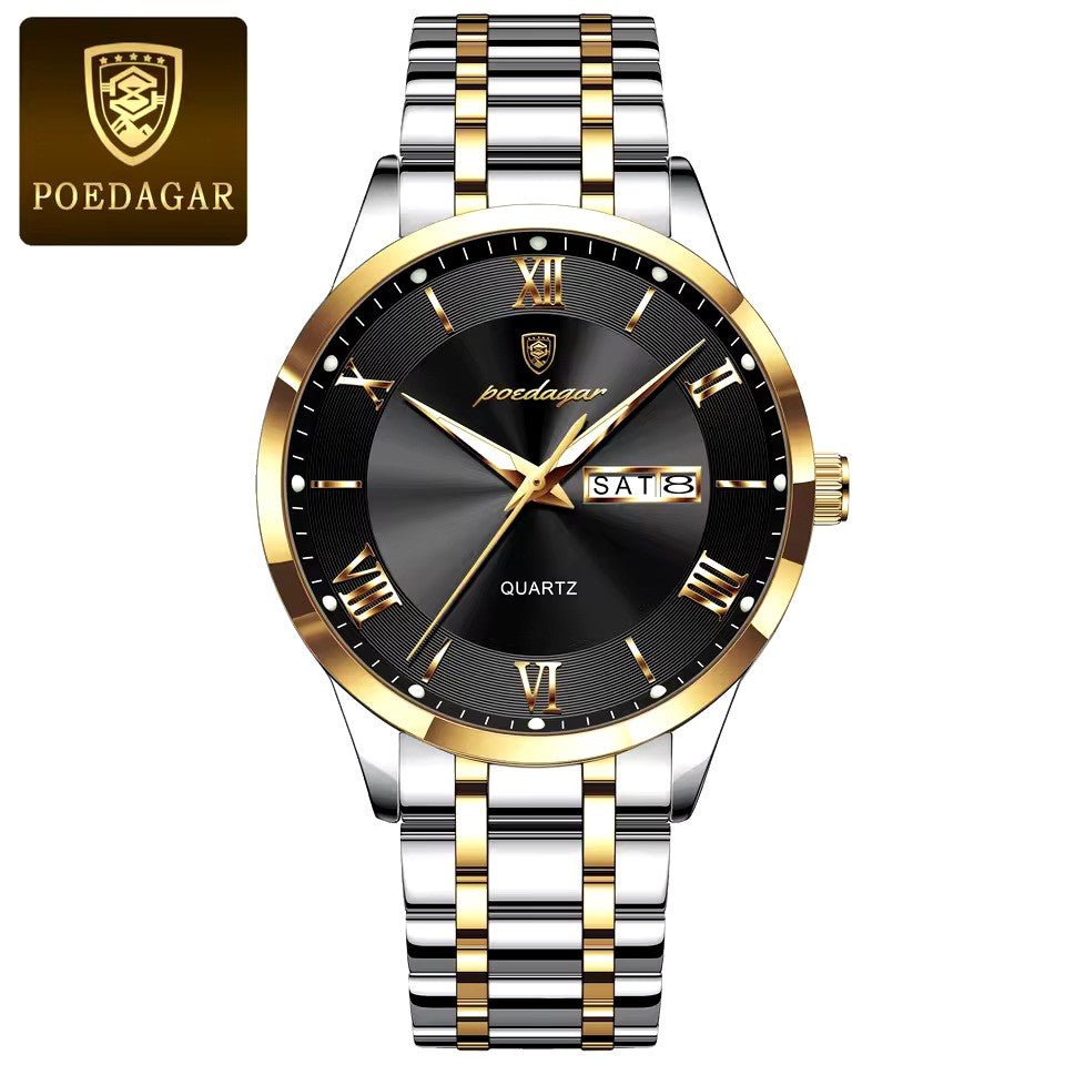 POEDAGAR Luxury Men's Sports Watch – Waterproof, Luminous, and Stylish Date Display