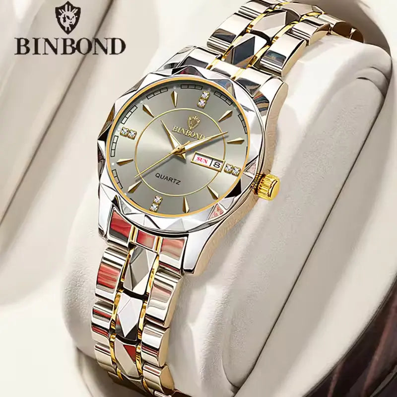 BINBONG Luxury Women’s Quartz Watch – Elegant, Waterproof, and Luminous Gift Idea