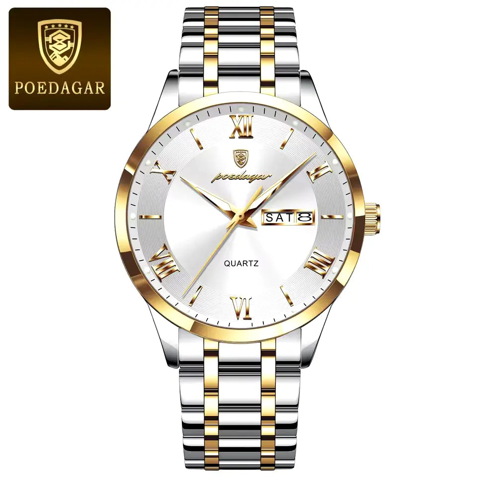 POEDAGAR Luxury Men's Sports Watch – Waterproof, Luminous, and Stylish Date Display