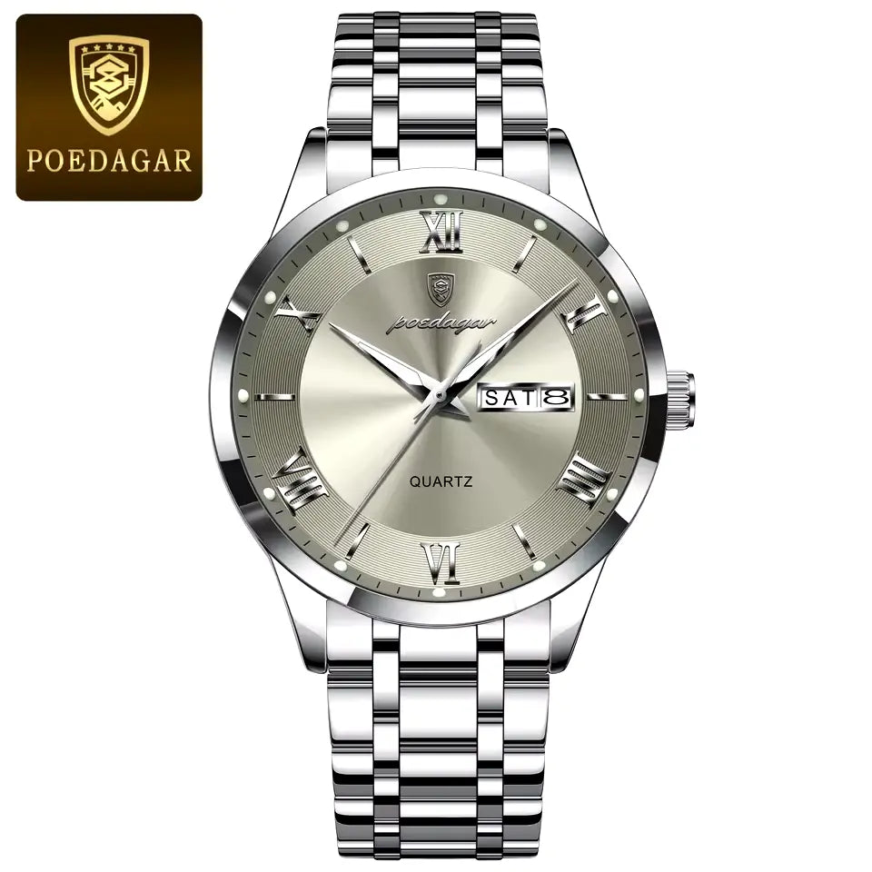 POEDAGAR Luxury Men's Sports Watch – Waterproof, Luminous, and Stylish Date Display