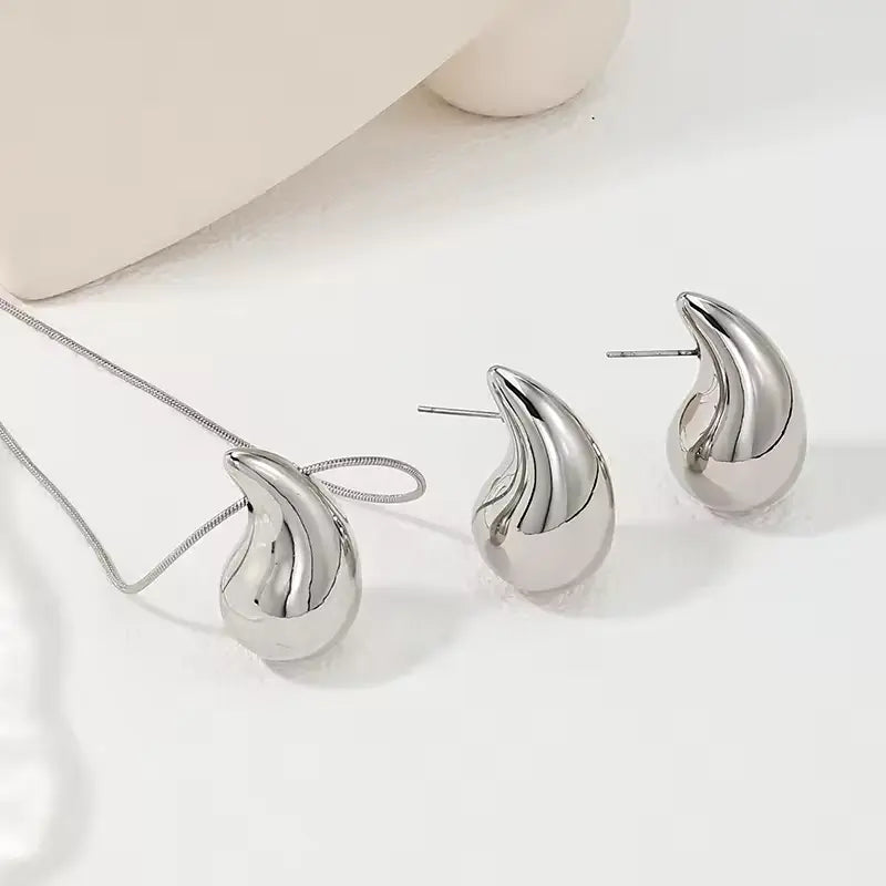 Elegant 3PC Water Drop Necklace & Earrings Jewelry Set for Women