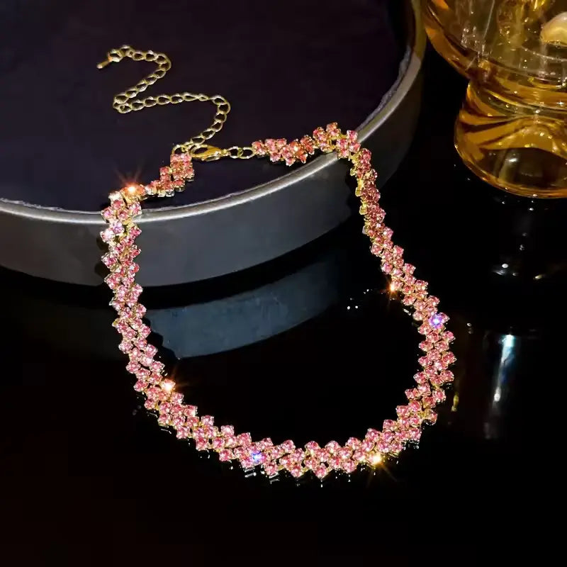 Luxury Rhinestone Choker Necklace – Sparkling Crystal Jewelry for Women