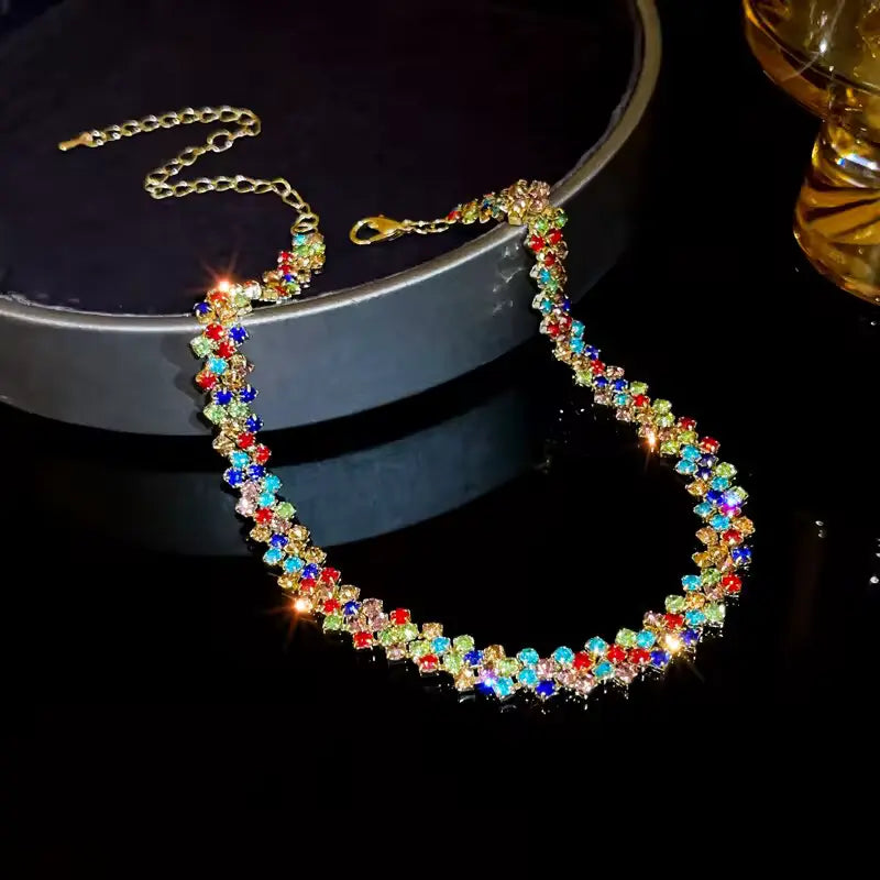 Luxury Rhinestone Choker Necklace – Sparkling Crystal Jewelry for Women