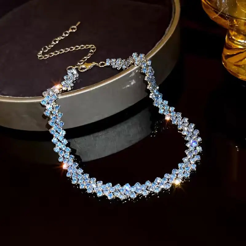 Luxury Rhinestone Choker Necklace – Sparkling Crystal Jewelry for Women