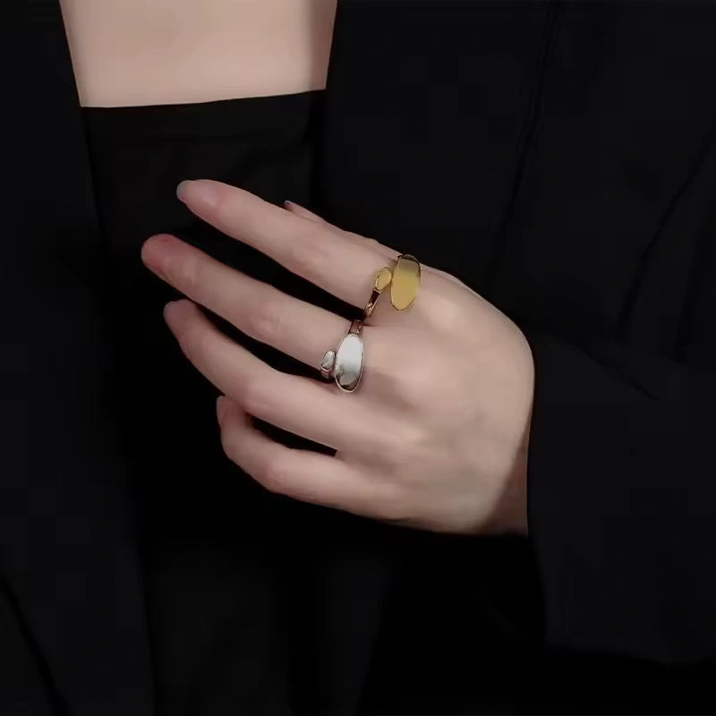 Personalized Engraved Name & Date Ring – Adjustable Gold Stainless Steel