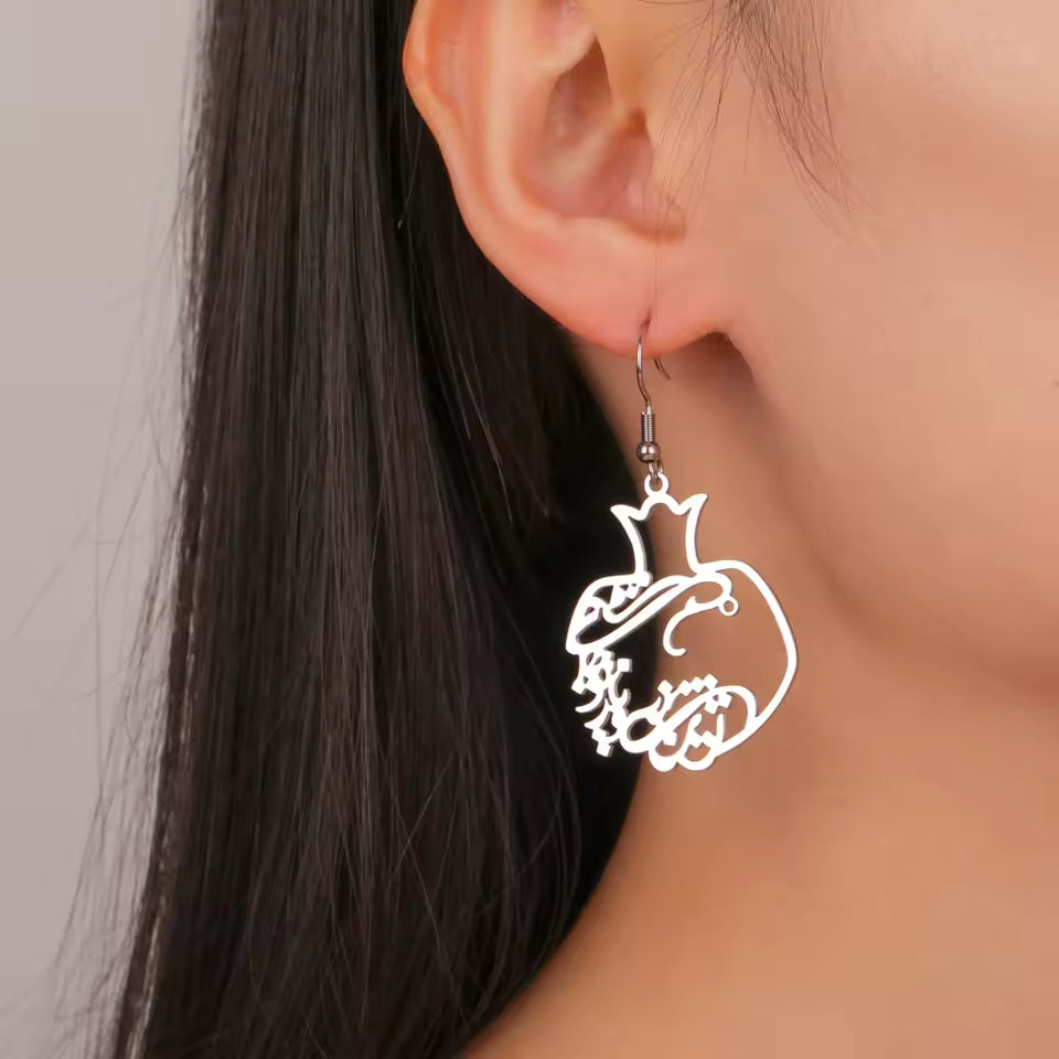 Persian pomegranate design earrings for women and girls