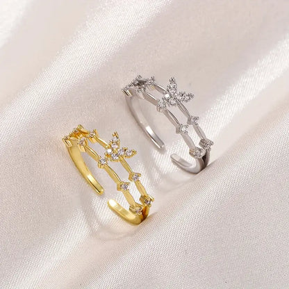 Coquette Butterfly Cuff Ring – 18K Gold Plated Elegance