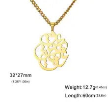 EUEAVAN Persian Calligraphy Necklace – Stainless Steel Farsi Poem Pendant Jewelry