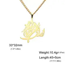 EUEAVAN Persian Calligraphy Necklace – Stainless Steel Farsi Poem Pendant Jewelry
