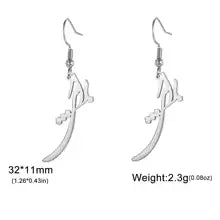 Persian Hich Earrings – Iranian Farsi Stainless Steel Dangle Jewelry for Women