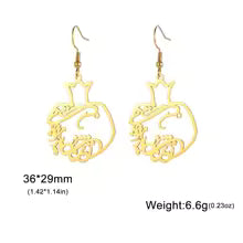 Eueavan Persian Pomegranate earrings in jewelry box, perfect stainless steel gift for women inspired by Iranian Anar Eshgh design-cbenjoy