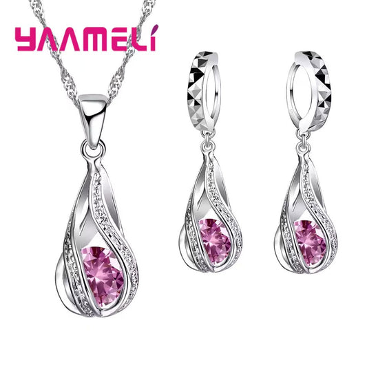 Elegant Sterling Silver CZ Jewelry Set – Shine with Sophistication