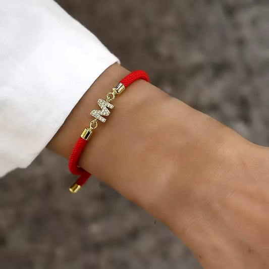 Fashion Initial Letter Charm Bracelet – Adjustable & Elegant