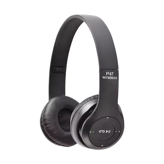 P47 Wireless Bluetooth 5.0 Headset – Foldable & Stereo Sound