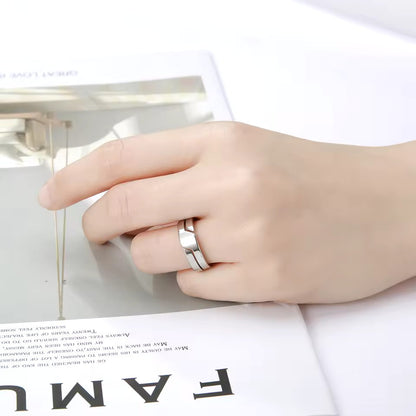 Skyrim Stainless Steel Ring – Minimalist Black Band for Men & Women