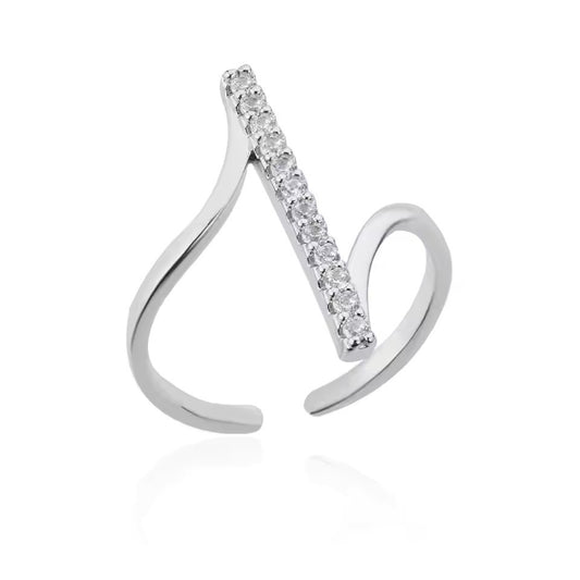 Zircon Geometric Ring – Gold Stainless Steel Adjustable Luxury Jewelry