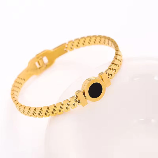 Gold-Plated Titanium Steel Bracelet – Classic Elegance for Women