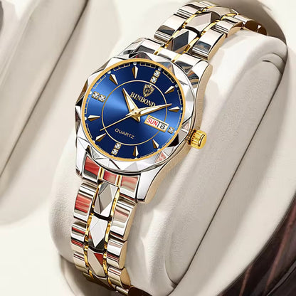 BINBONG Luxury Women’s Quartz Watch – Elegant, Waterproof, and Luminous Gift Idea