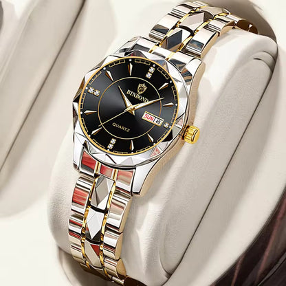 BINBONG Luxury Women’s Quartz Watch – Elegant, Waterproof, and Luminous Gift Idea