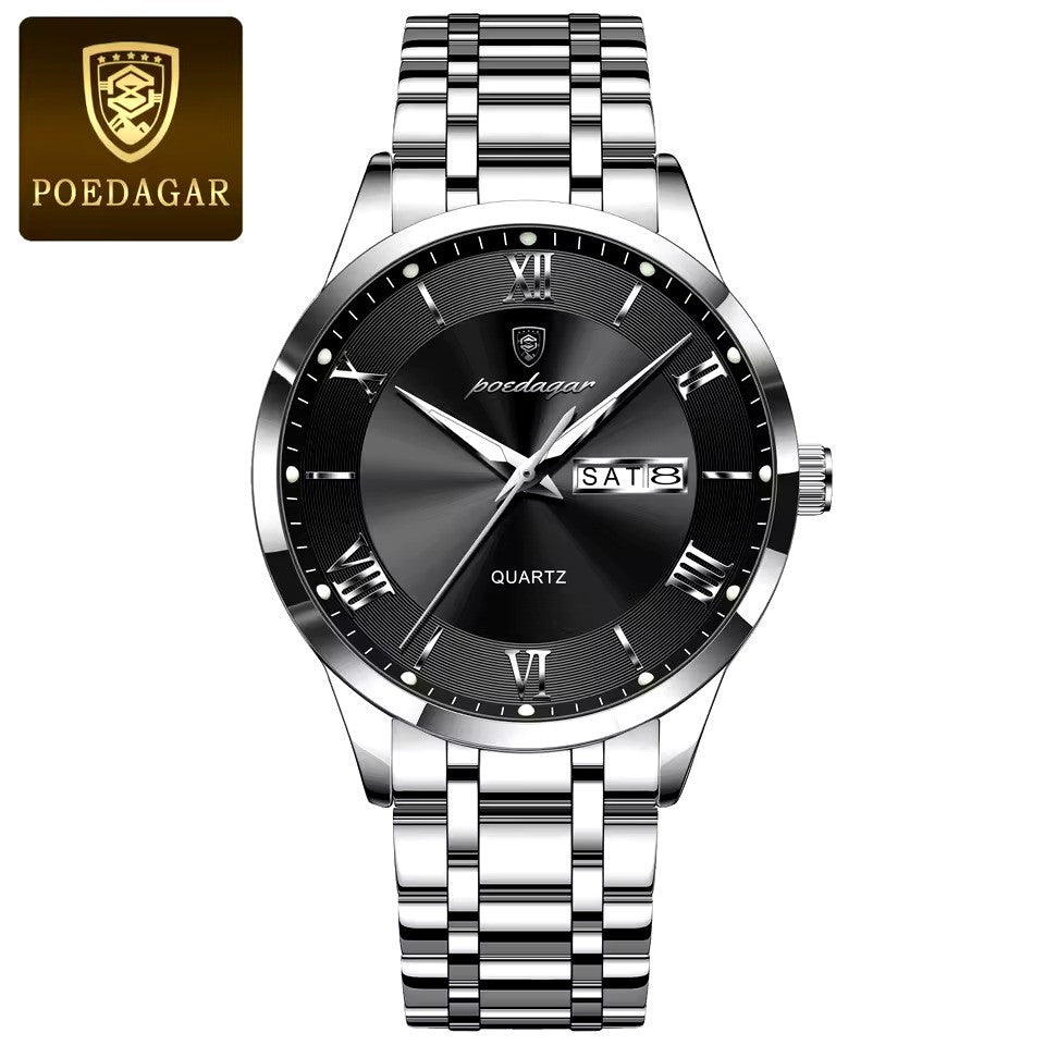 POEDAGAR Luxury Men's Sports Watch – Waterproof, Luminous, and Stylish Date Display