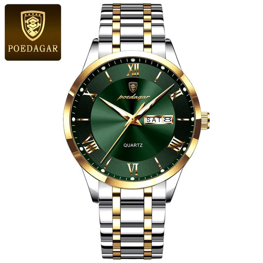 POEDAGAR Luxury Men's Sports Watch – Waterproof, Luminous, and Stylish Date Display