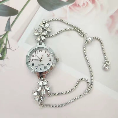 Women’s Fashion Light Luxury Quartz Bracelet Watch – Premium Violet Crystal Gift for Her