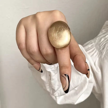 ALLYES Adjustable Chunky Matte Gold Rings – Unisex Geometric Charm Jewelry