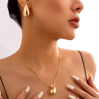 Elegant 3PC Water Drop Necklace & Earrings Jewelry Set for Women