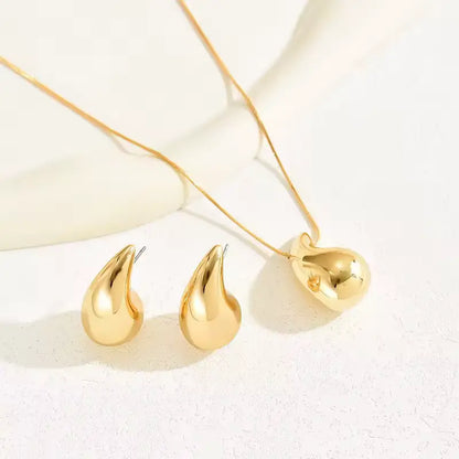 Elegant 3PC Water Drop Necklace & Earrings Jewelry Set for Women