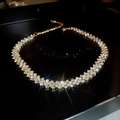 Luxury Rhinestone Choker Necklace – Sparkling Crystal Jewelry for Women