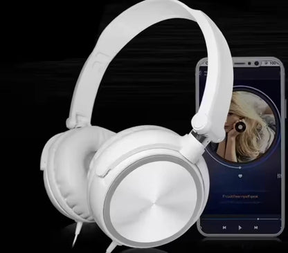 Wired Stereo Headphones – 3.5mm Foldable Headset with Bass & Mic