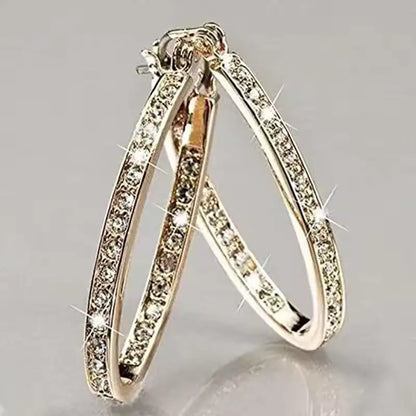 Round gold statement hoop earrings for women